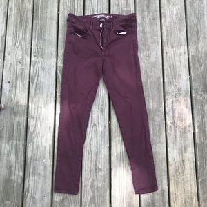 American Eagle High Rise Jeggings - Burgundy